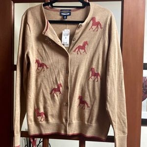 Lands End horse cardigan.